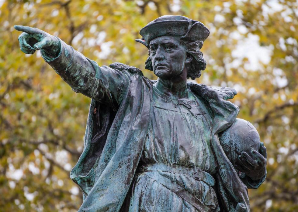 Christopher Columbus Statue close up