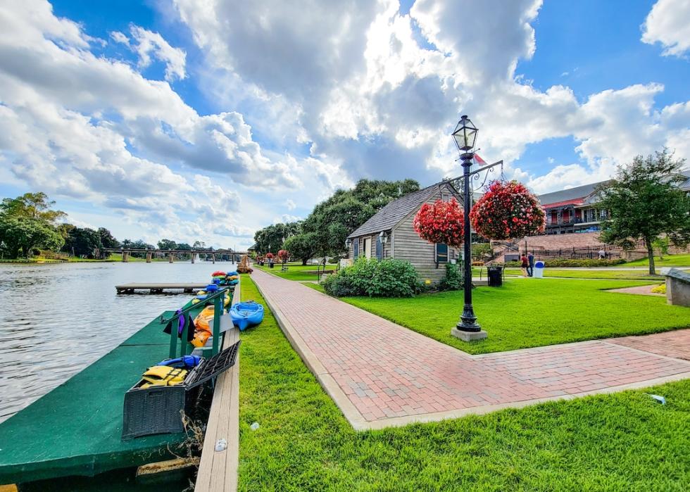 The Beau Jardin and Riverwalk in downtown Natchitoches, Louisiana.