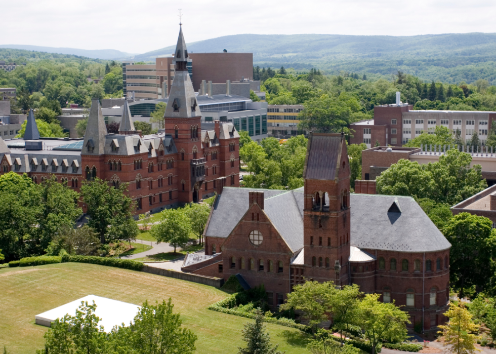 Historic red brick buildings at Cornell.