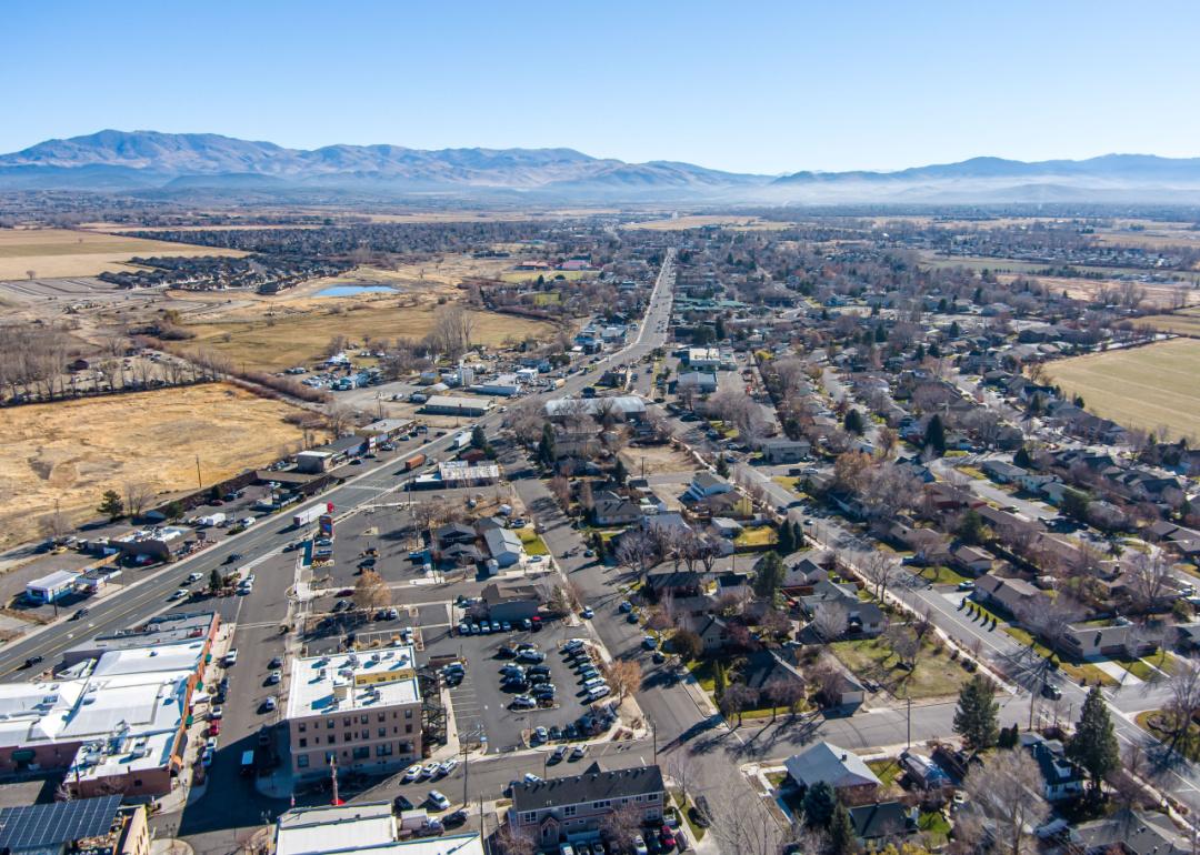 An aerial view of a small town