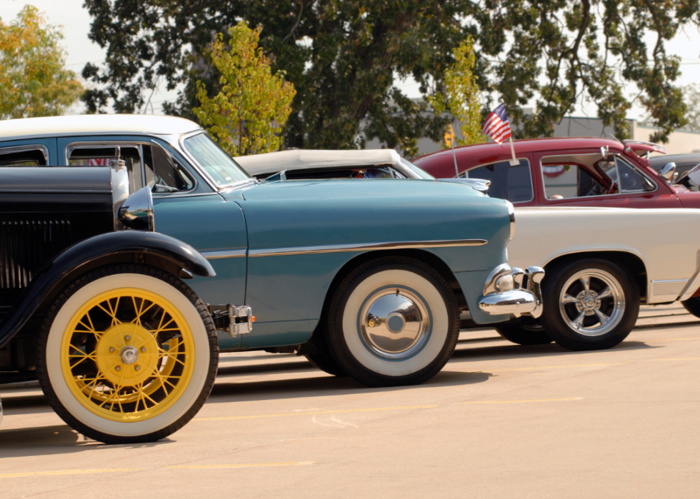 Various antique cars.