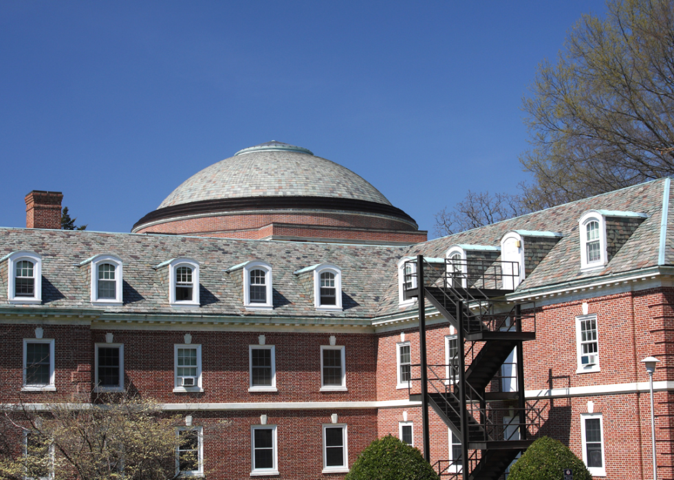 Duke University brick building with a large dome on top.