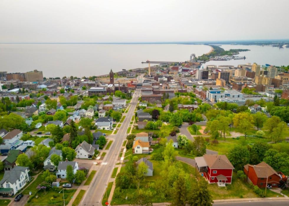 An aerial view of Duluth.