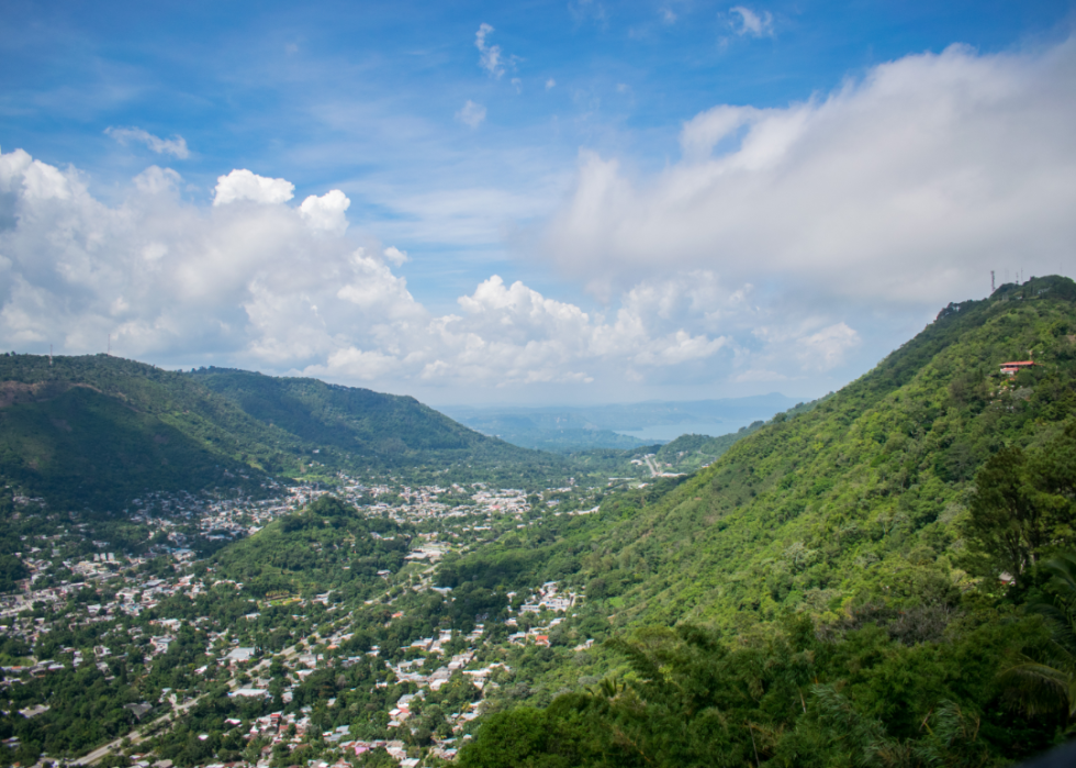 An aerial view of El Salvador.