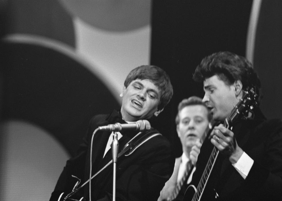 The Everly Brothers sing during a TV appearance