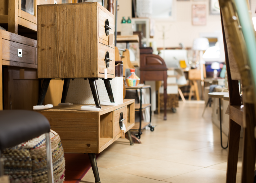 Interior of a furniture store