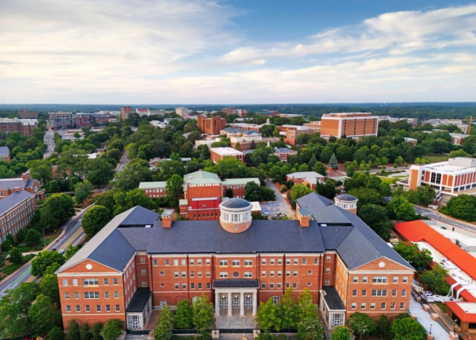 Aerial view of the University of Georgia campus.