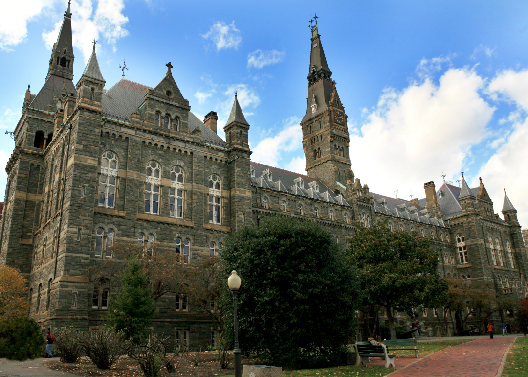 The campus of Georgetown University on a sunny day.