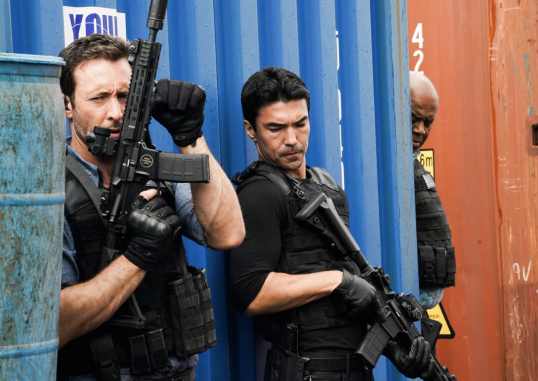 Chi McBride, Ian Anthony Dale, and Alex O'Loughlin in Hawaii Five-0