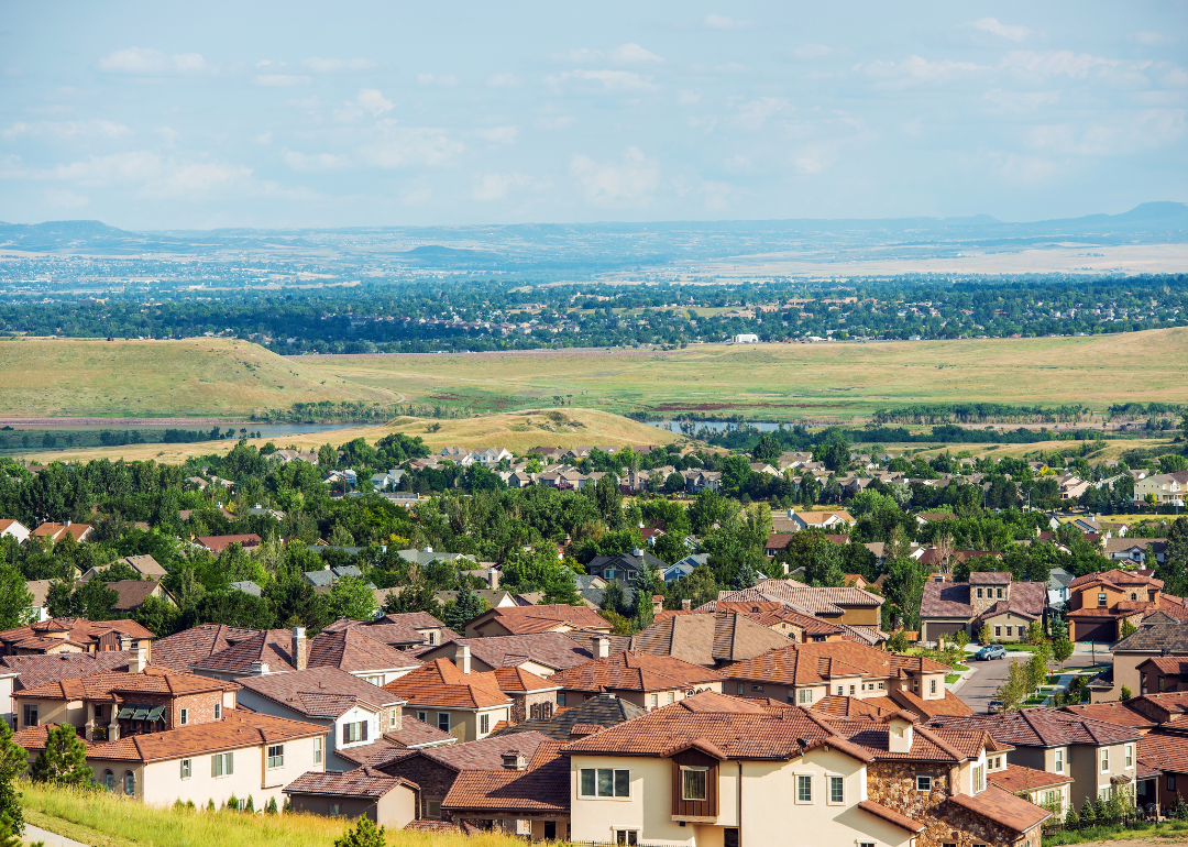 An aerial view of large homes in Denver.