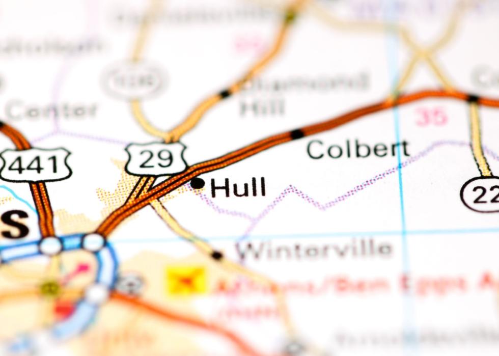 A map showing the location of Hull.