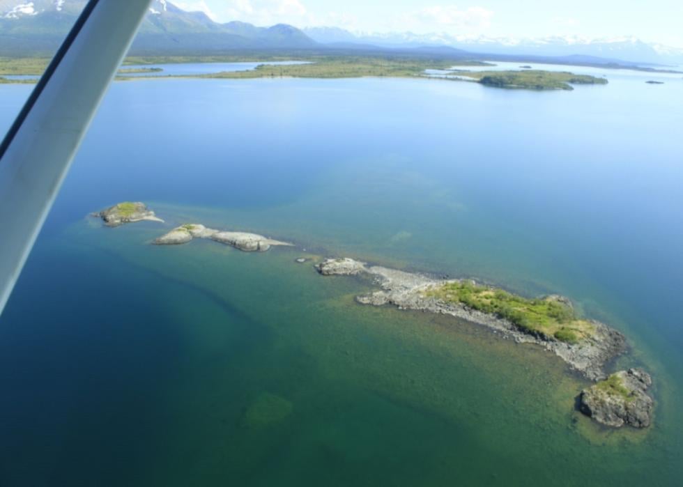 Iliamna Lake from an airplane.