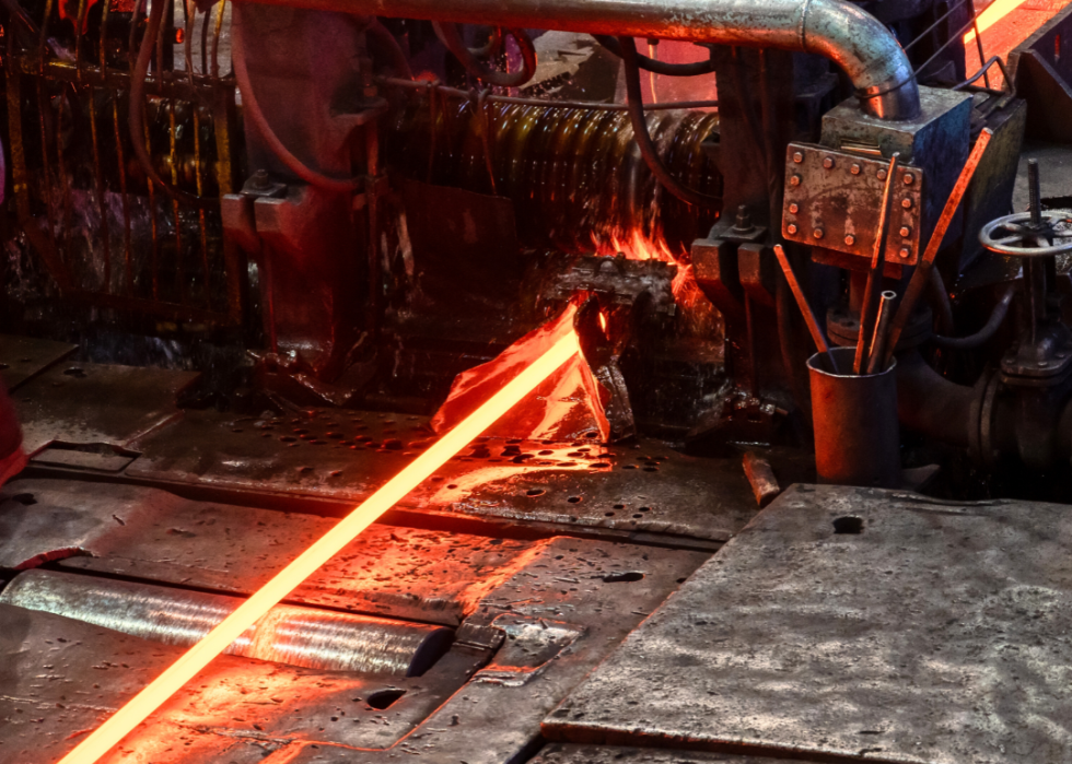 A rolling mill.