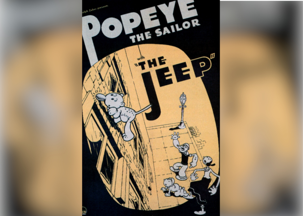 The Jeep, poster, from left: Jeep, Swee Pea, Popeye, Olive Oyl, 1938. (