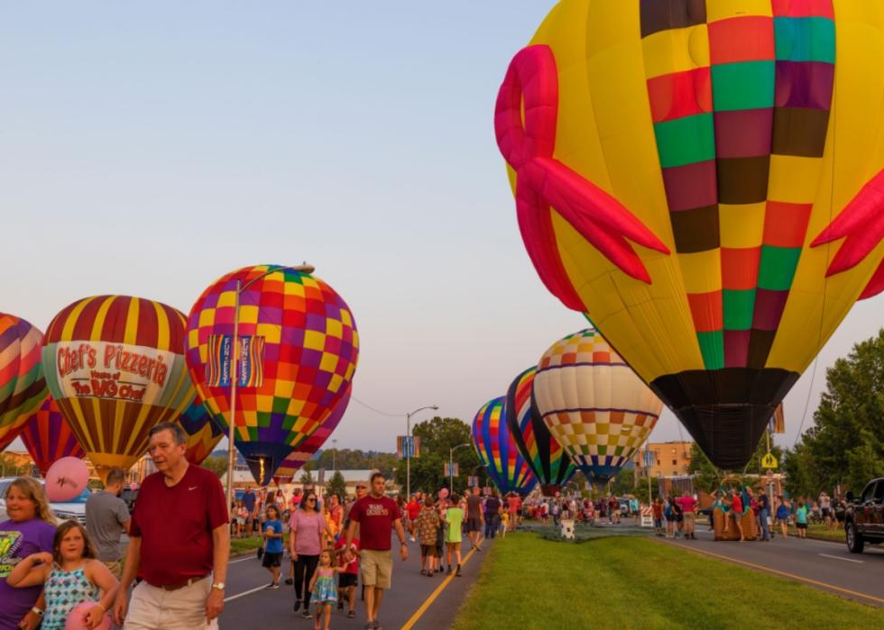 A hot air balloon festival in Kingsport, Tennessee.