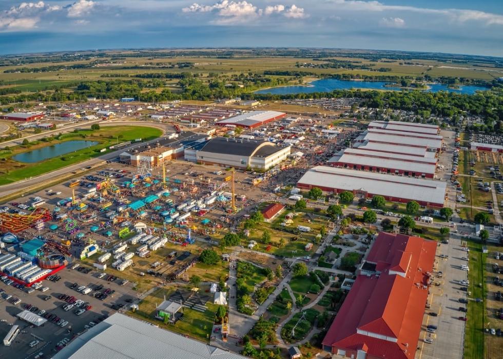 Aerial view of the Nebraska State Fair in Grand Island, Nebraska.