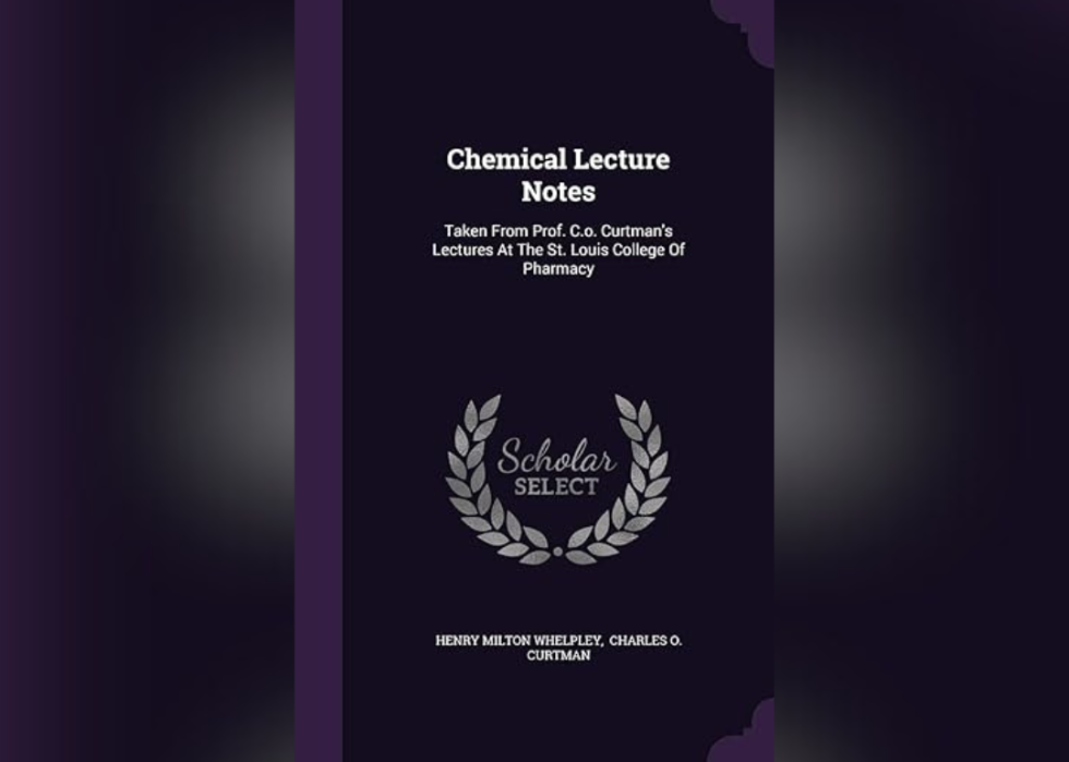 The cover of Curtman's Lectures At The St. Louis College Of Pharmacy.