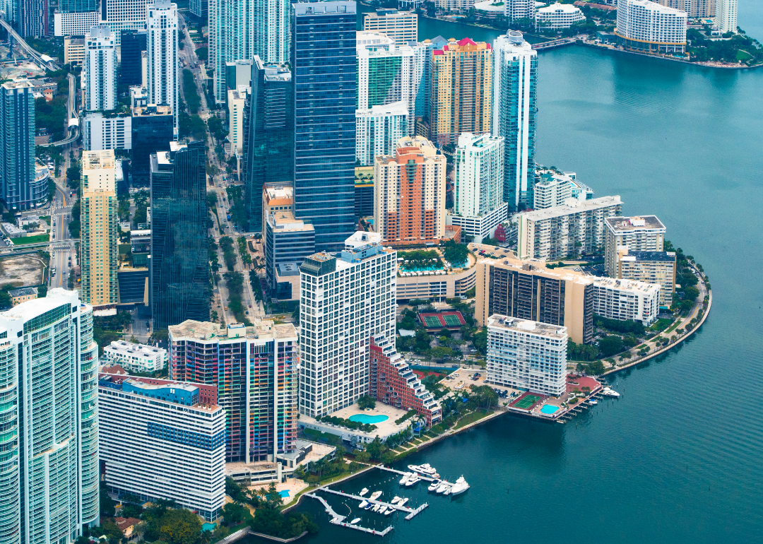 An aerial view on Miami