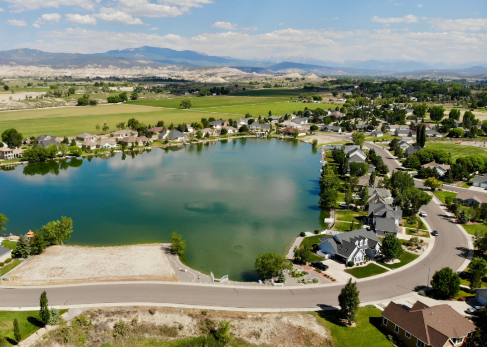 An aerial view of Otter Pond in Montrose.
