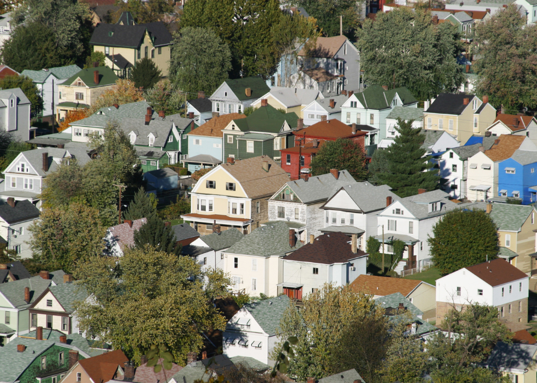 Aerial view of homes in Wheeling.