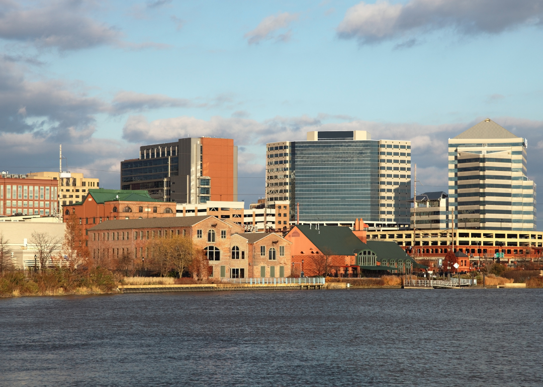 The Wilmington skyline on the water.