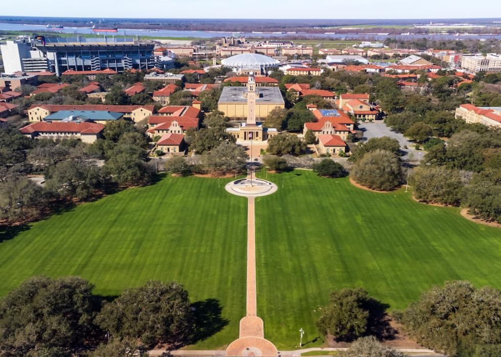 Memorial Tower on the LSU campus in Baton Rouge, Louisiana.