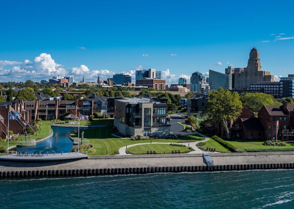 Skyline of Buffalo, New York, in the summertime.