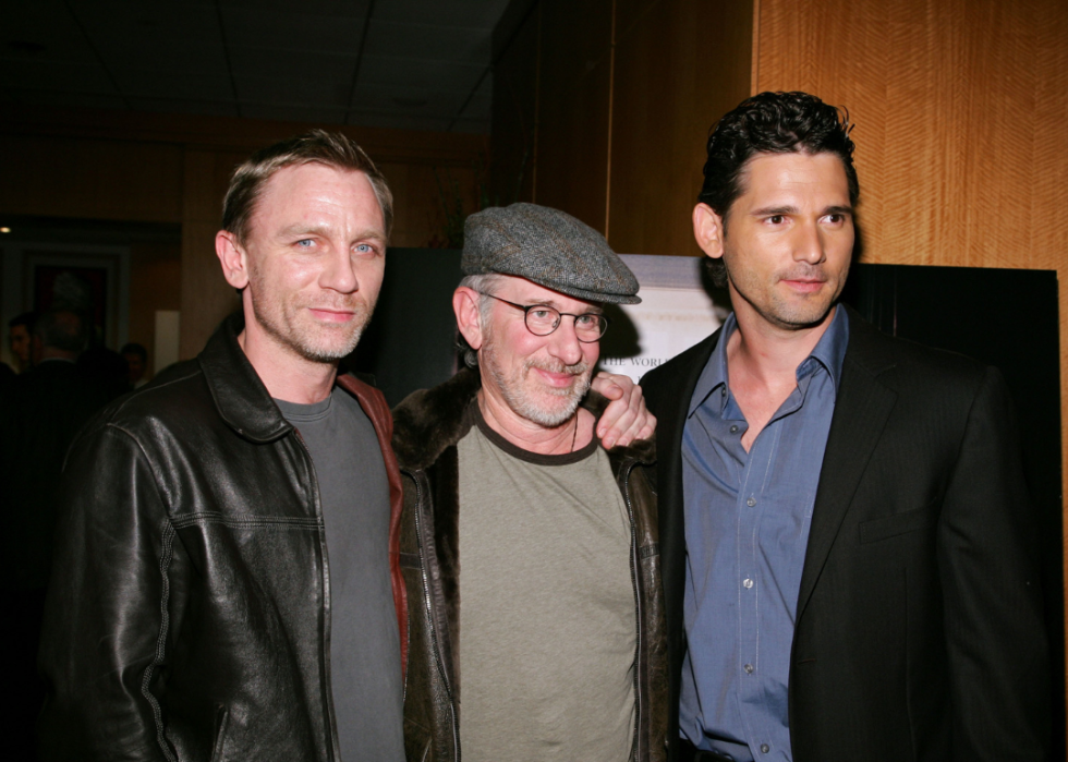 Daniel Craig, Steven Spielberg, and Eric Bana at a screening of "Munich".