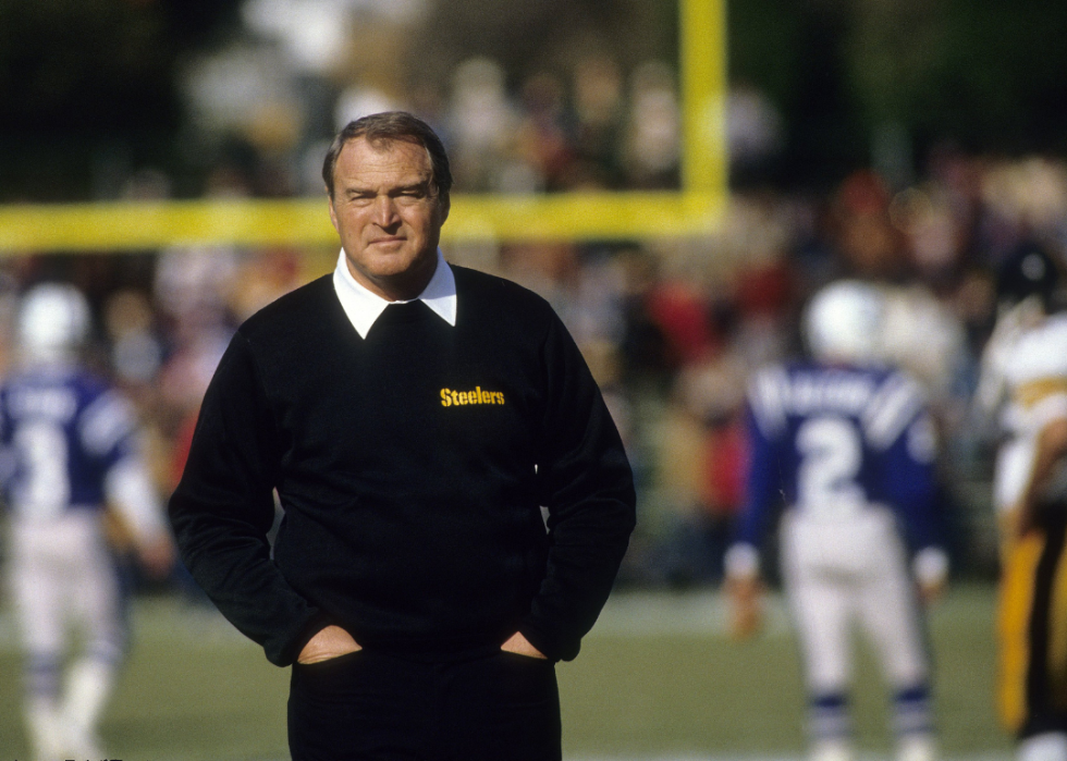 Chuck Noll on the field.