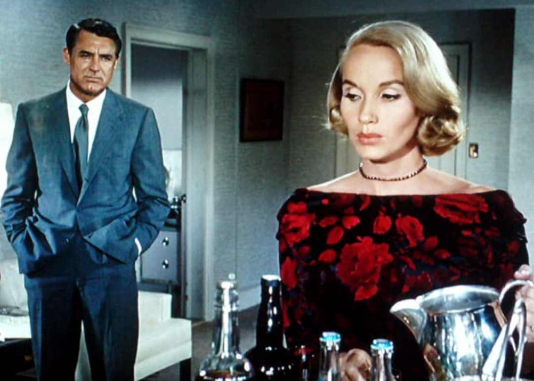 Actors in a scene from North by Northwest.