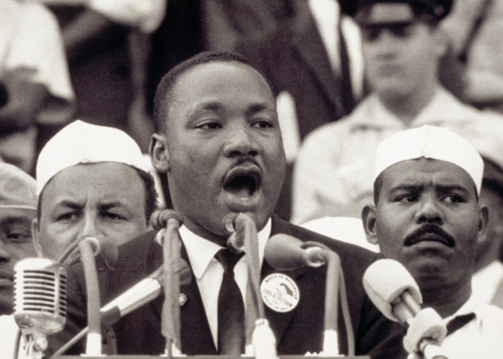 Martin Luther King Jr. gives his 'I Have a Dream' speech.