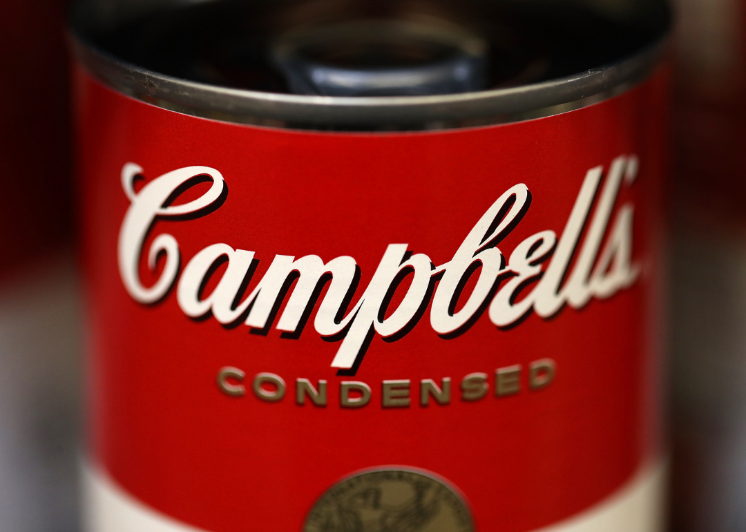 Close focus on Campbell’s Soup label