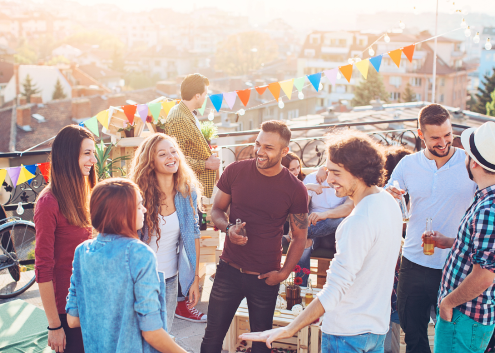 A rooftop party.