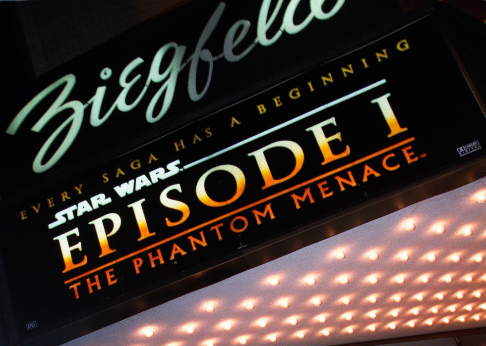 A movie poster for "Star Wars: Episode I - The Phantom Menace".