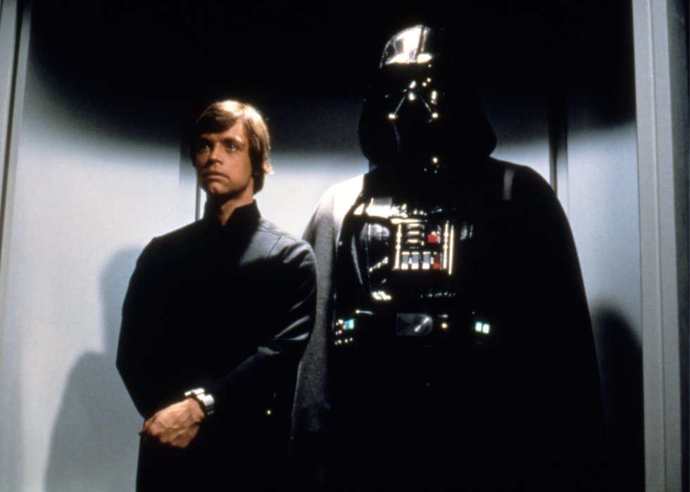 Mark Hamill with Darth Vader in "Star Wars: Episode VI - Return of the Jedi".