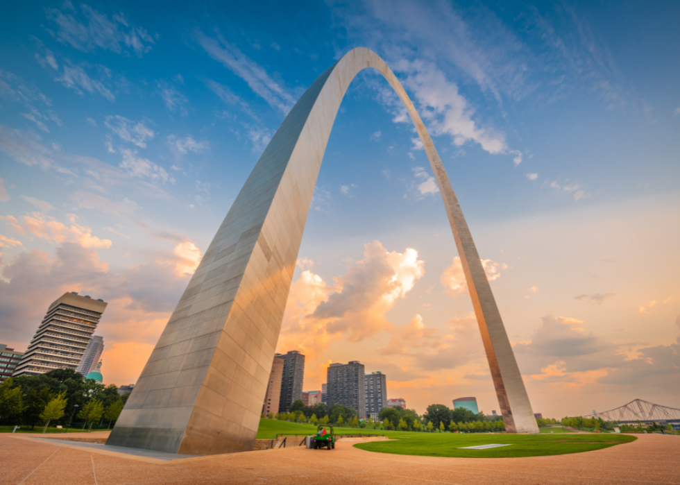 Arch located on the banks of the river with stunning views of the city.