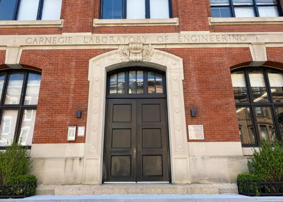 Brick building facade of Stevens Insitute of Technology.