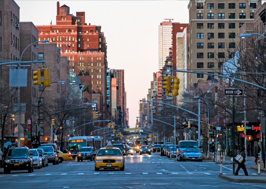A busy New York City street.