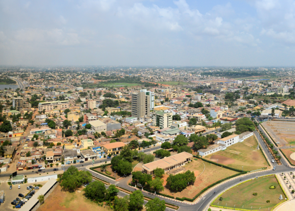 An aerial view of Lome, Togo.