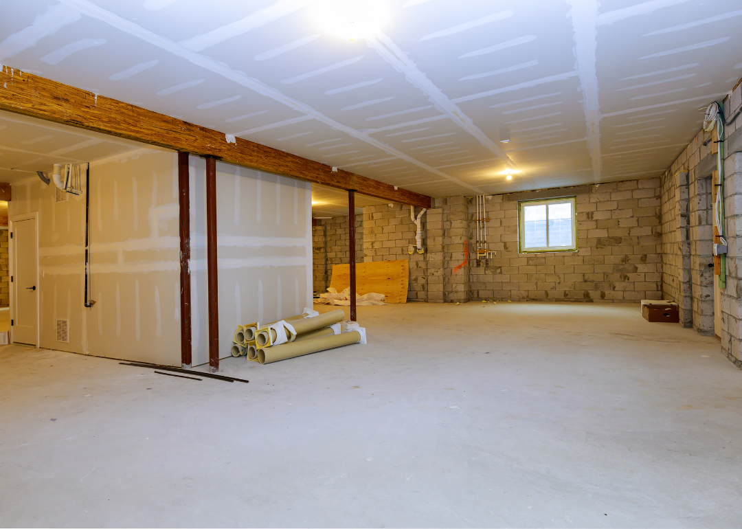 A basement under renovation.