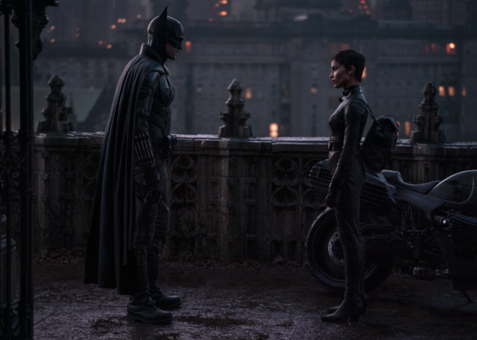 Zoë Kravitz and Robert Pattinson in The Batman
