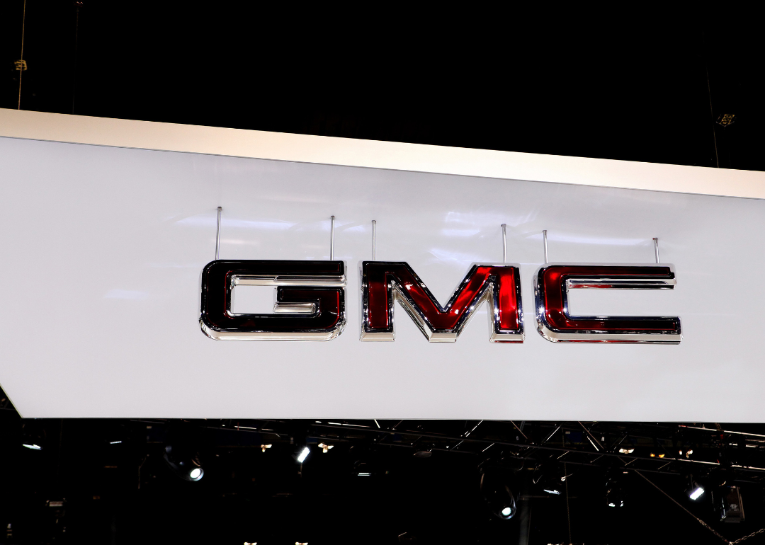 GMC signage on display at the 109th Annual Chicago Auto Show at McCormick Place in Chicago, Illinois, on February 10, 2017.