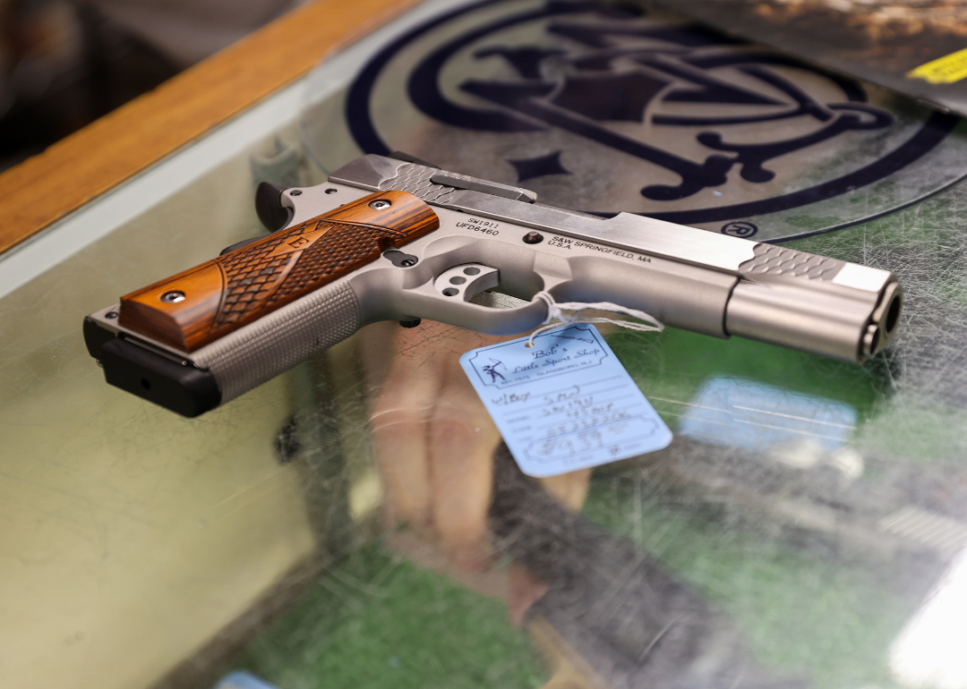 A handgun at the Bobâs Little Sport Gun Shop in Glassboro.