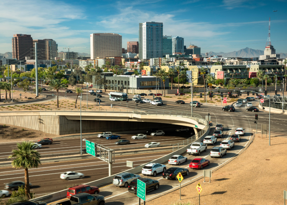 The rush hour traffic jam in Phoenix, Arizona