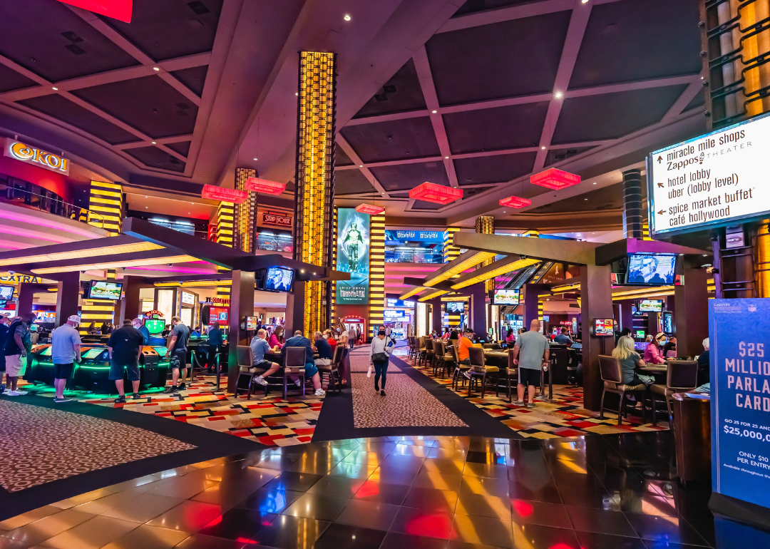 A view of the casino floor at Planet Hollywood in Las Vegas.