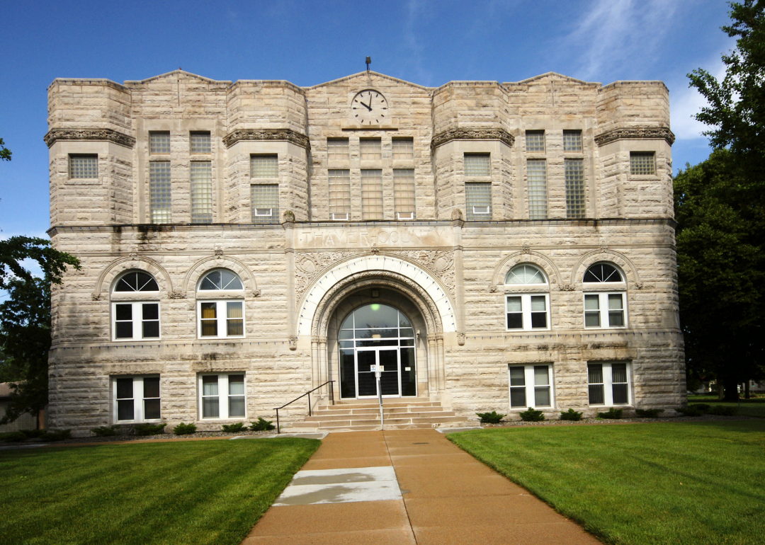 The Thayer County Courthouse in Hebron, Nebraska