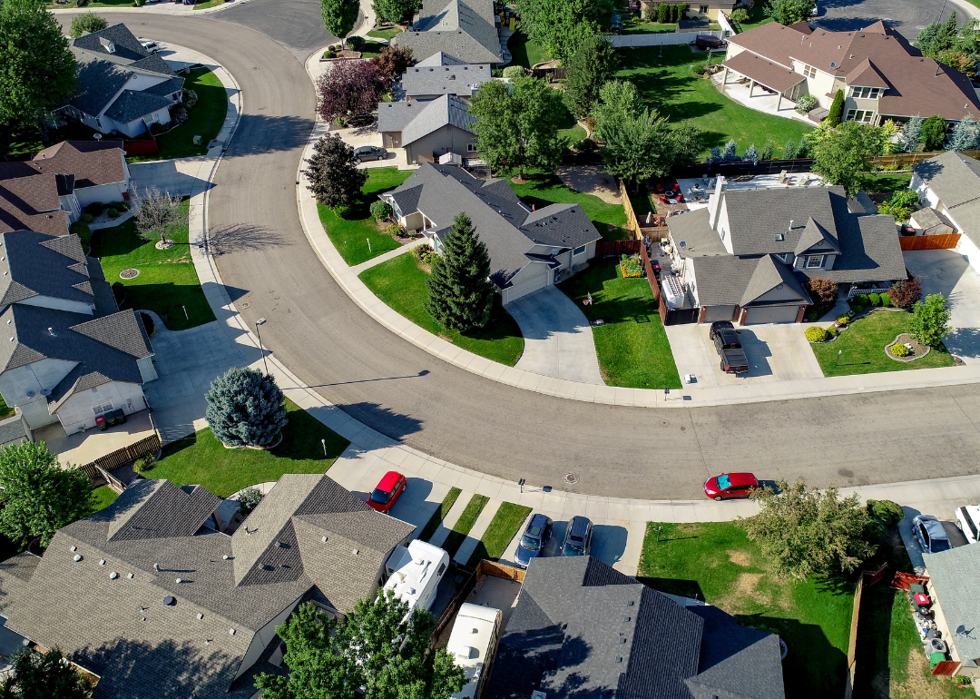 An Idaho subdivision as viewed from above.