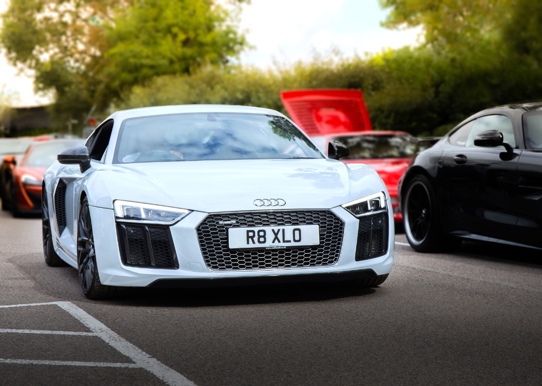 The Audi R8 at the Sharnbrook Hotel in Bedfordshire.