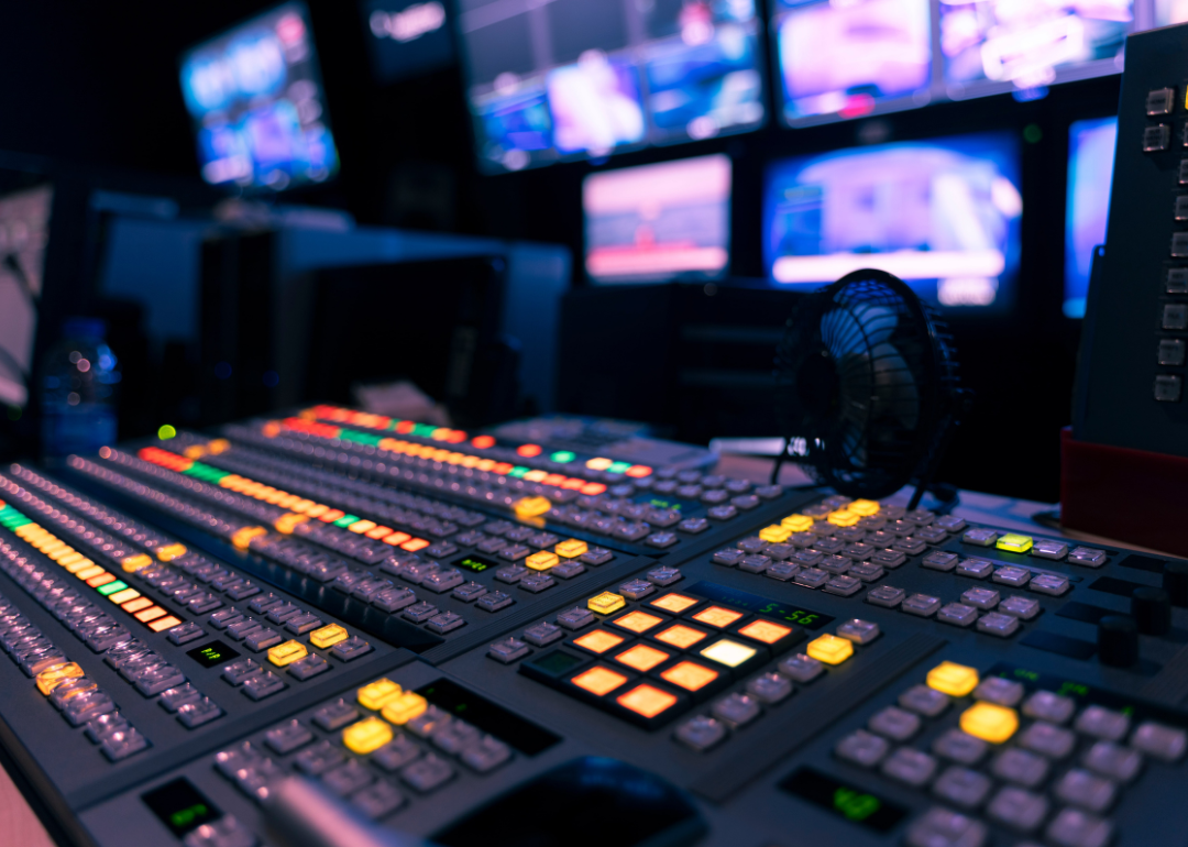 A television broadcast control panel