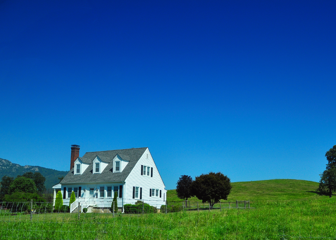 A West Virginia country home with a blue sky in the background.